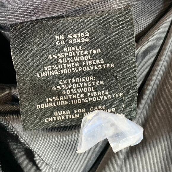 COLE HAAN Grand.OS Men's Black Stretch Wool Three-Button Top Coat SZ L - Picture 9 of 10